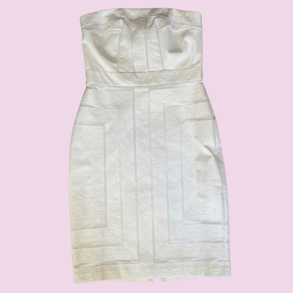 WHBM | White Embroidered Strapless Dress